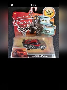 Disney Cars Toon Heavy Metal Lightning McQueen - Red, Black, Silver
